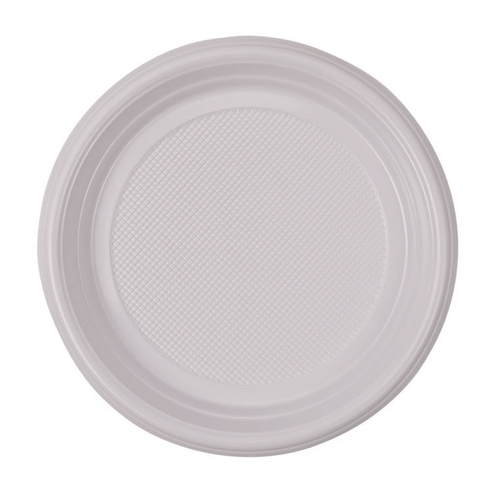 Hi-Impact Plastic Dinnerware, Plate, 9" dia, White, 500/Carton