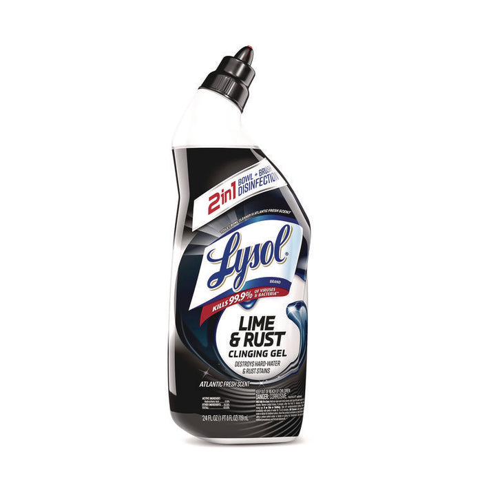 Disinfectant Toilet Bowl Cleaner w/Lime/Rust Remover, Atlantic Fresh Scent, 24 oz Angle-Neck Bottle