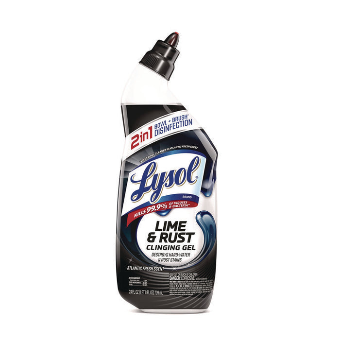 Disinfectant Toilet Bowl Cleaner w/Lime/Rust Remover, Atlantic Fresh Scent, 24 oz Angle-Neck Bottle