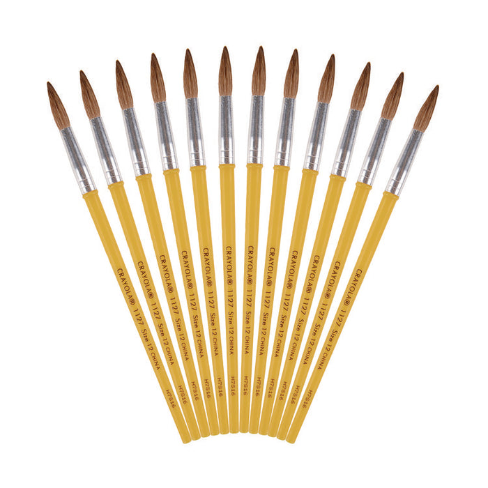 Watercolor Brush Set, Size 12, Camel-Hair Blend, Round Profile, 3/Pack
