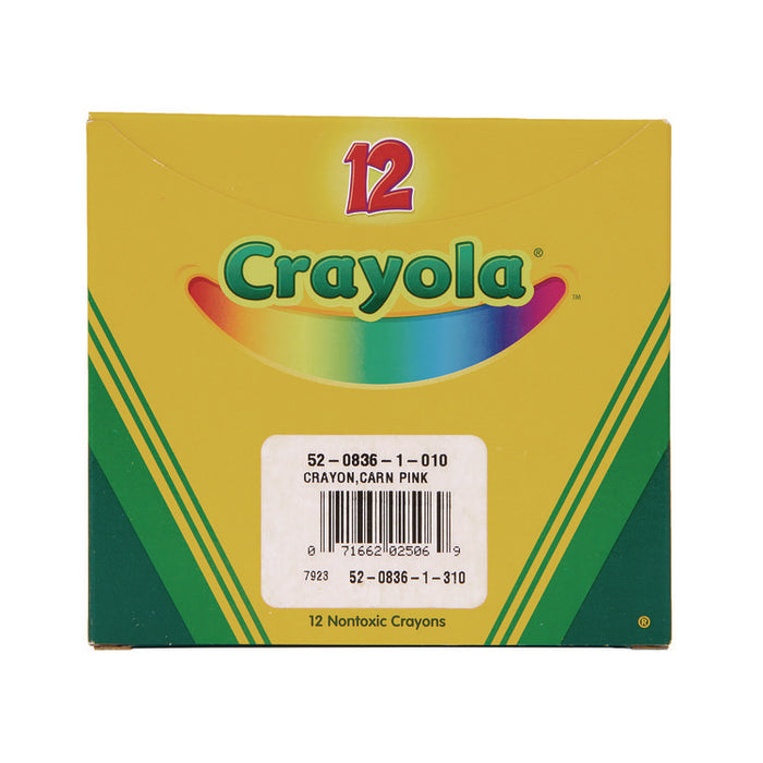 Bulk Crayons, Regular Size, 0.31" x 3.63", Carnation Pink, 12/Box