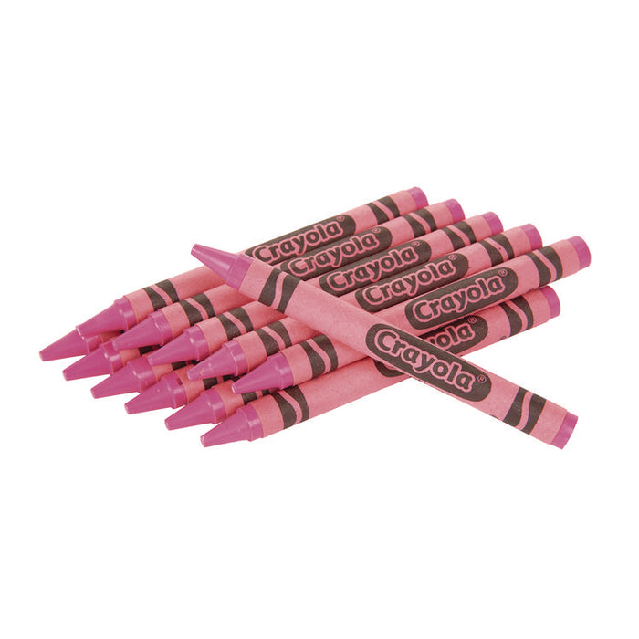 Bulk Crayons, Regular Size, 0.31" x 3.63", Carnation Pink, 12/Box