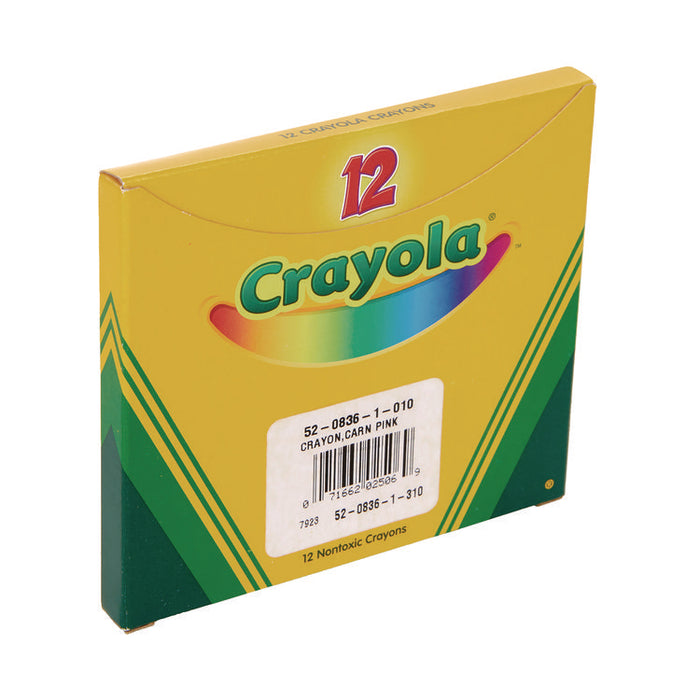 Bulk Crayons, Regular Size, 0.31" x 3.63", Carnation Pink, 12/Box