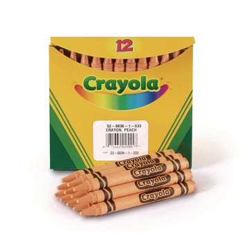 Bulk Crayons, Regular Size, 0.31" x 3.63", Peach, 12/Box