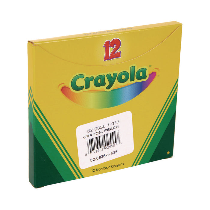 Bulk Crayons, Regular Size, 0.31" x 3.63", Peach, 12/Box