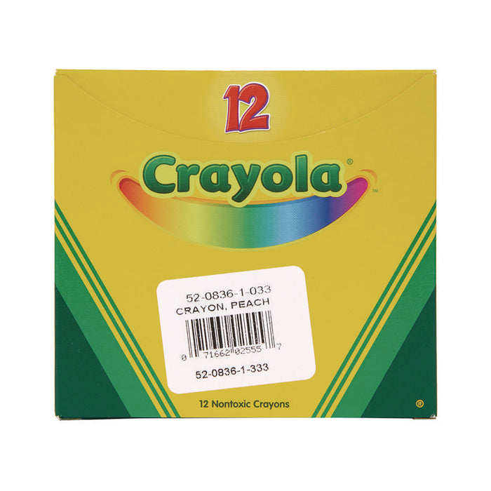 Bulk Crayons, Regular Size, 0.31" x 3.63", Peach, 12/Box