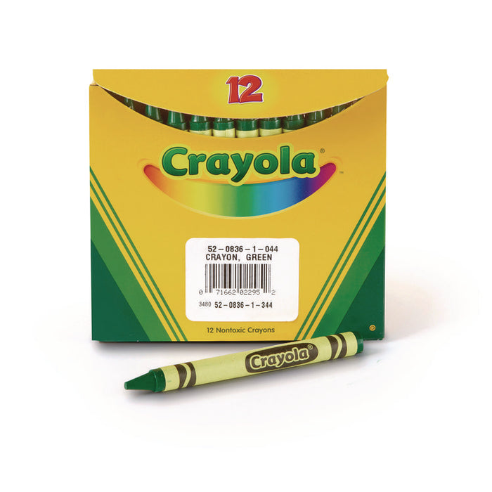 Bulk Crayons, Regular Size, 0.31" x 3.63", Green, 12/Box