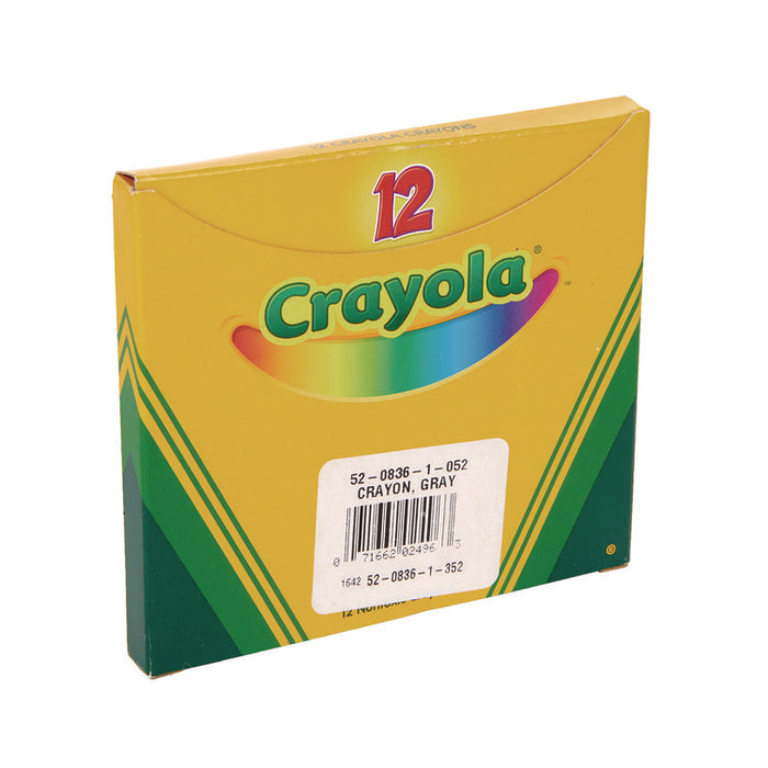 Bulk Crayons, Regular Size, 0.31" x 3.63", Gray, 12/Box