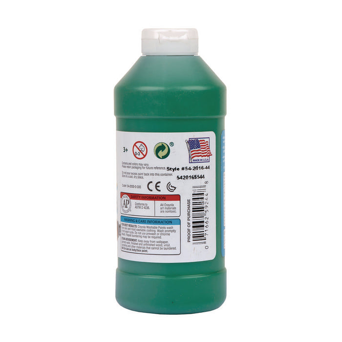 Washable Paint, Green, 16 oz Bottle