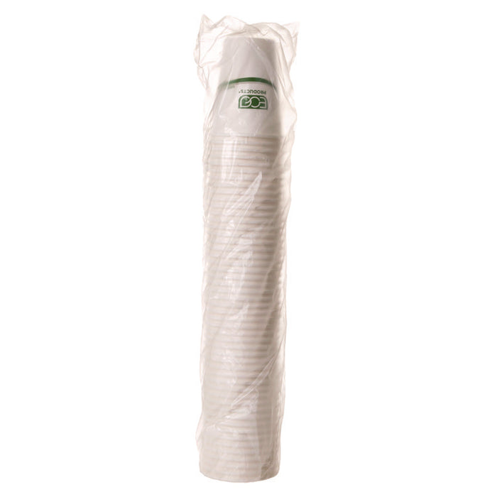 GreenStripe Renewable and Compostable Hot Cups, 16 oz, Paper, White/Green, 50/Pack, 20 Packs/Carton