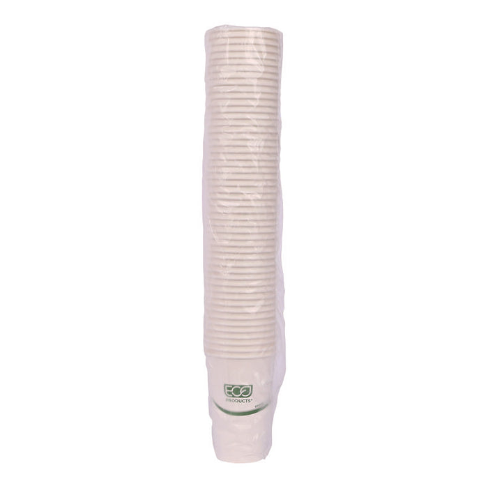 GreenStripe Renewable and Compostable Hot Cups, 16 oz, Paper, White/Green, 50/Pack, 20 Packs/Carton