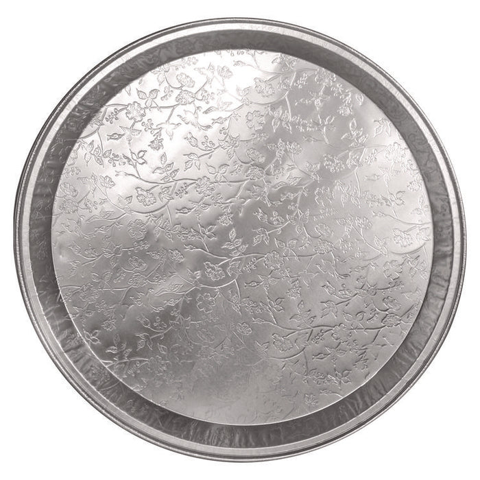 Aluminum Embossed Tray, 12" Diameter, 25/Carton