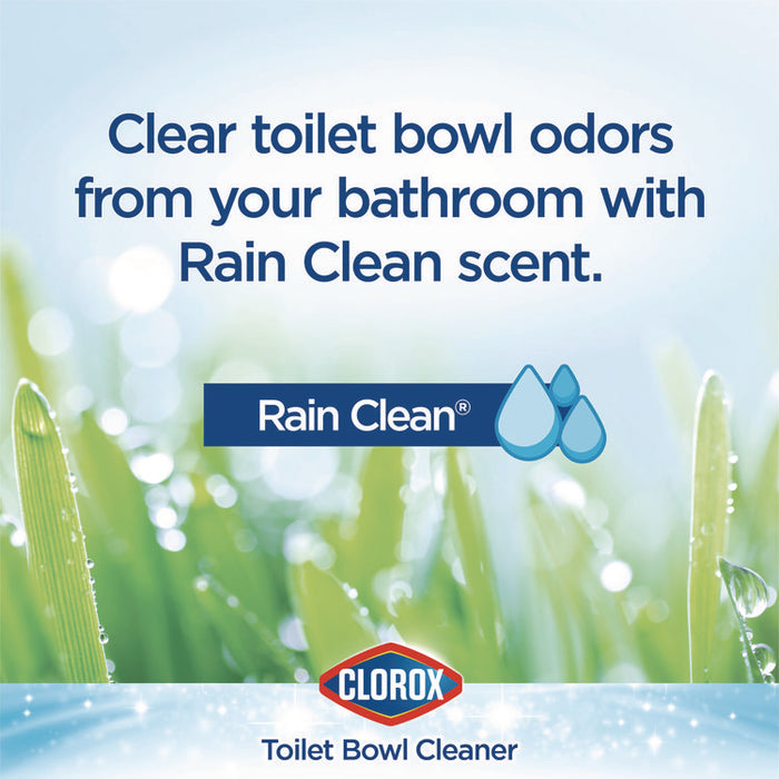 Disinfecting Toilet Bowl Cleaner with Bleach, Rain Clean Scent, 24 oz Bottle, 2/Pack