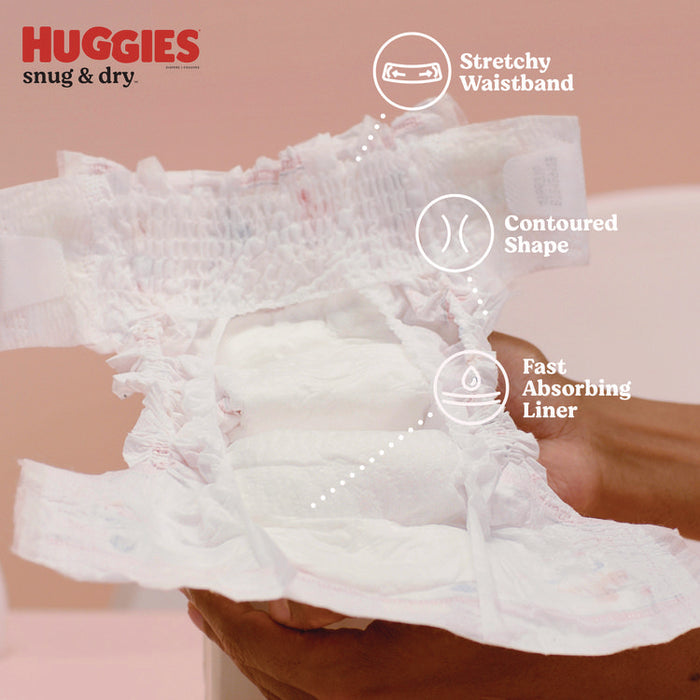 Snug and Dry Diapers, Size 1, 8 lbs to 14 lbs, 128/Carton