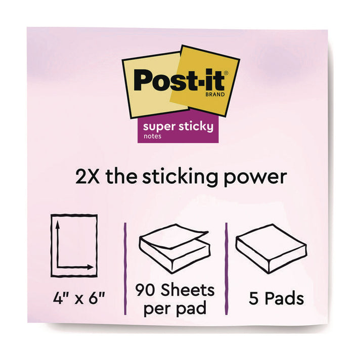 Note Pads in Summer Joy Color Collection Colors, 4" x 6", Note Ruled, 90 Sheets/Pad, 5 Pads/Pack