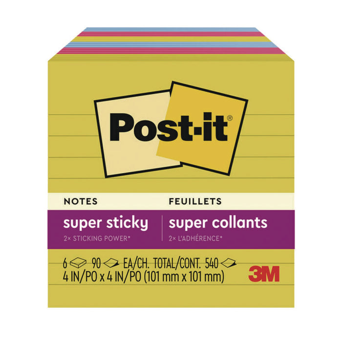 Note Pads in Summer Joy Color Collection Colors, 4" x 4", Note Ruled, 90 Sheets/Pad, 6 Pads/Pack