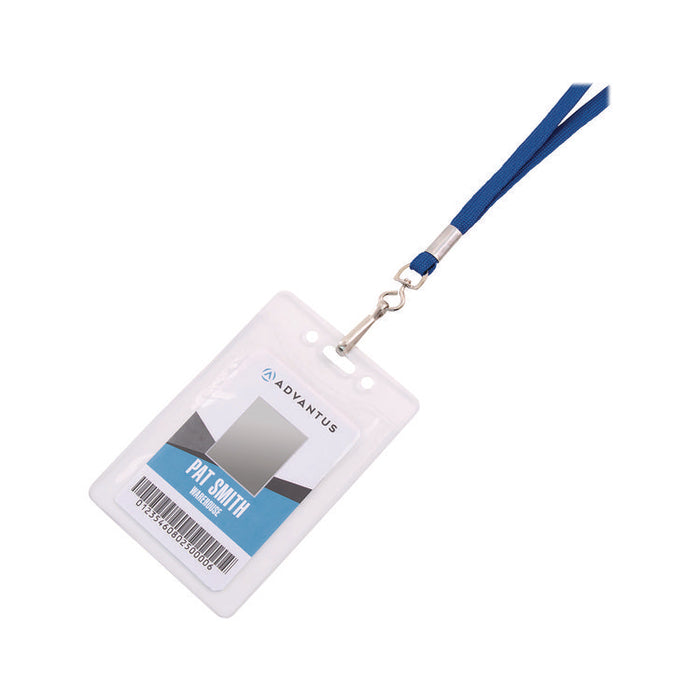 Deluxe Lanyard with J-Hook, Blue, 36" Long, 100/Pack