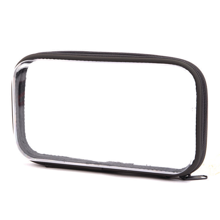 Pencil Pouch, 9.25" x 2.17" x 5.12", Clear/Black
