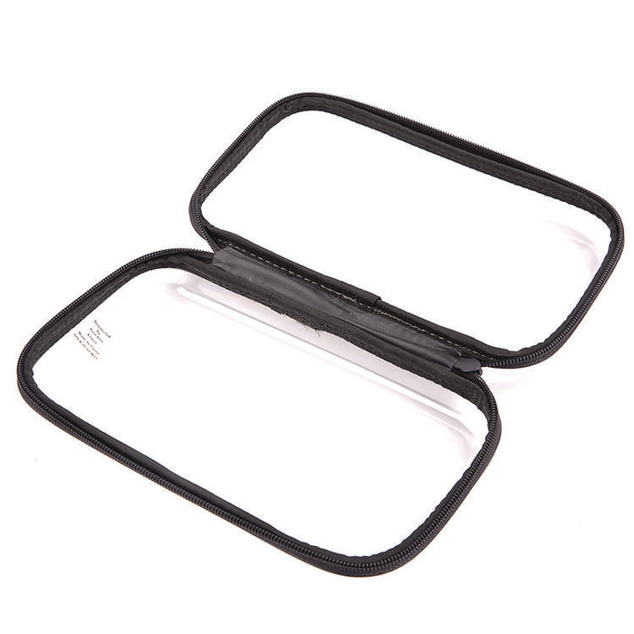 Pencil Pouch, 9.25" x 2.17" x 5.12", Clear/Black