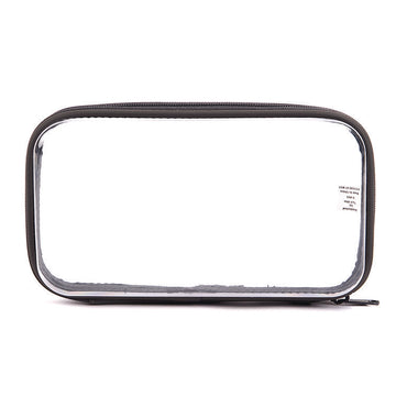 Pencil Pouch, 9.25" x 2.17" x 5.12", Clear/Black