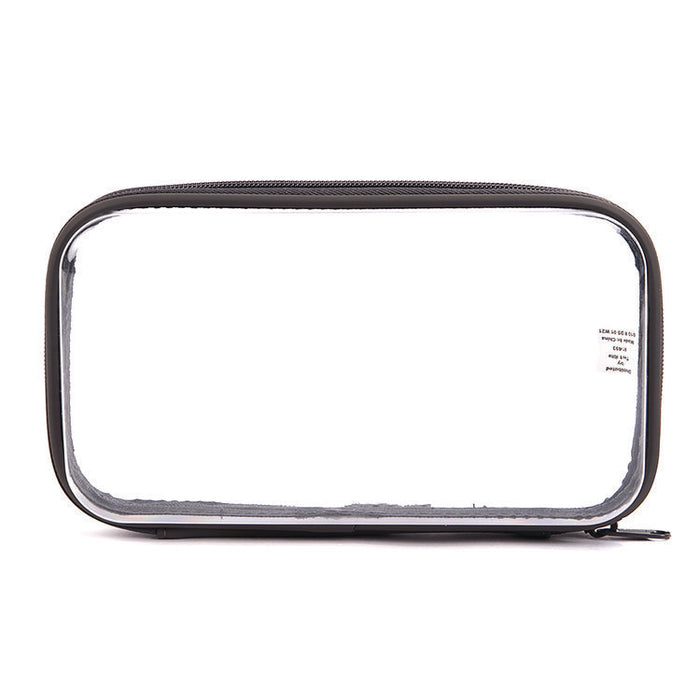 Pencil Pouch, 9.25" x 2.17" x 5.12", Clear/Black