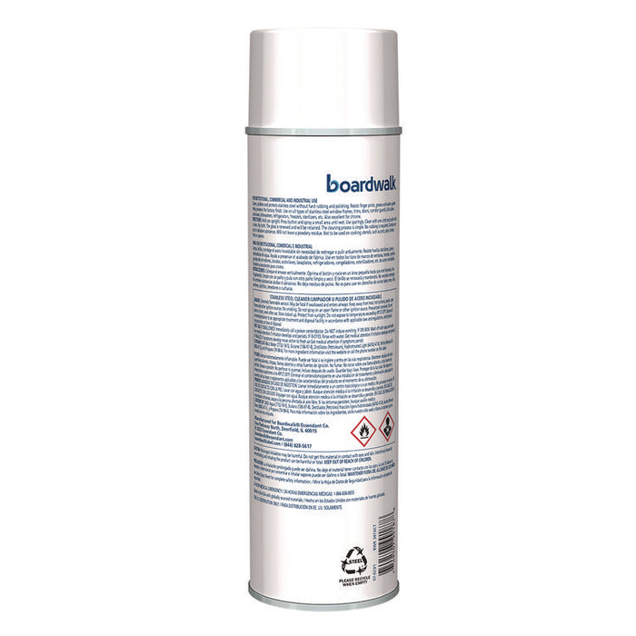 Stainless Steel Cleaner and Polish, Water-in-Oil Based, 16 oz Aerosol Spray