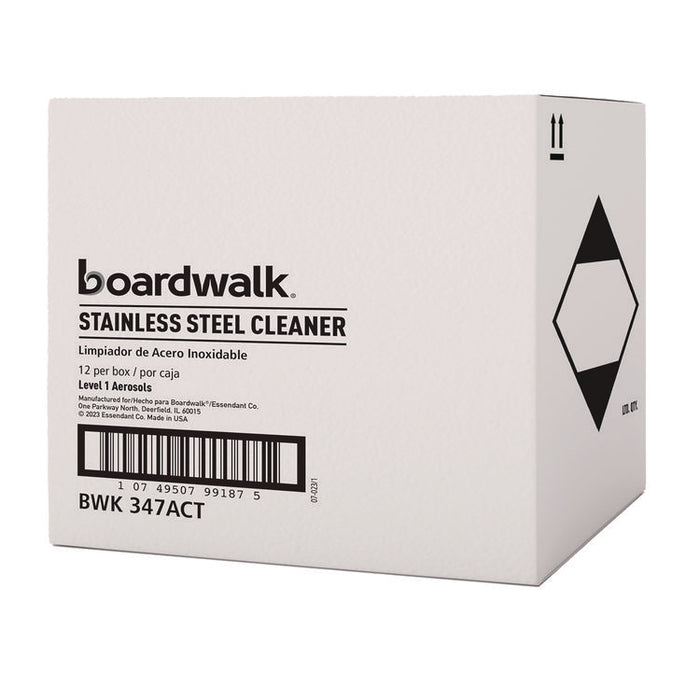Stainless Steel Cleaner and Polish, Water-in-Oil Based, 18 oz Aerosol Spray, 12/Carton
