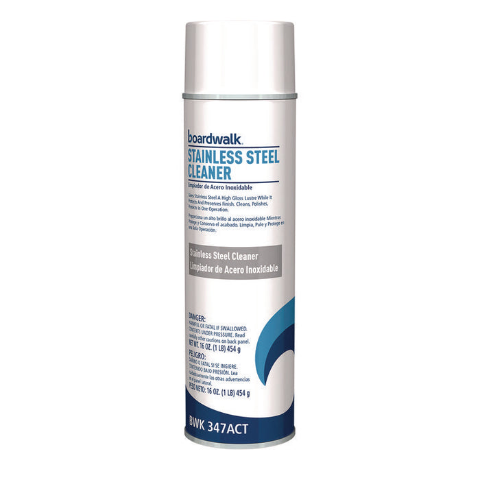 Stainless Steel Cleaner and Polish, Water-in-Oil Based, 16 oz Aerosol Spray
