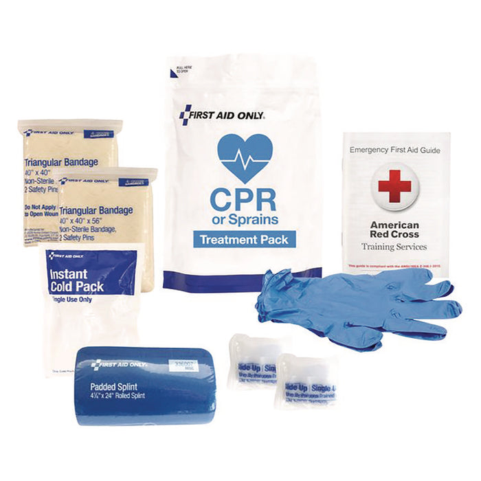 9-Piece CPR and Sprains Treatment Pack, Resealable Plastic Bag
