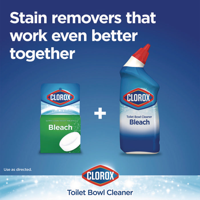 Disinfecting Toilet Bowl Cleaner with Bleach, Rain Clean Scent, 24 oz Bottle, 2/Pack
