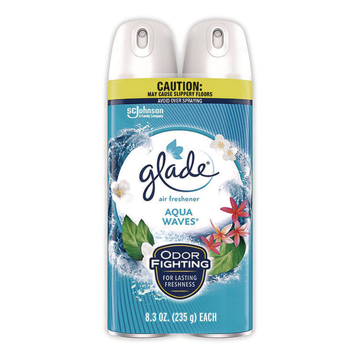 Air Freshener, Aqua Waves, 8.3 oz Aerosol Spray, 2/Pack