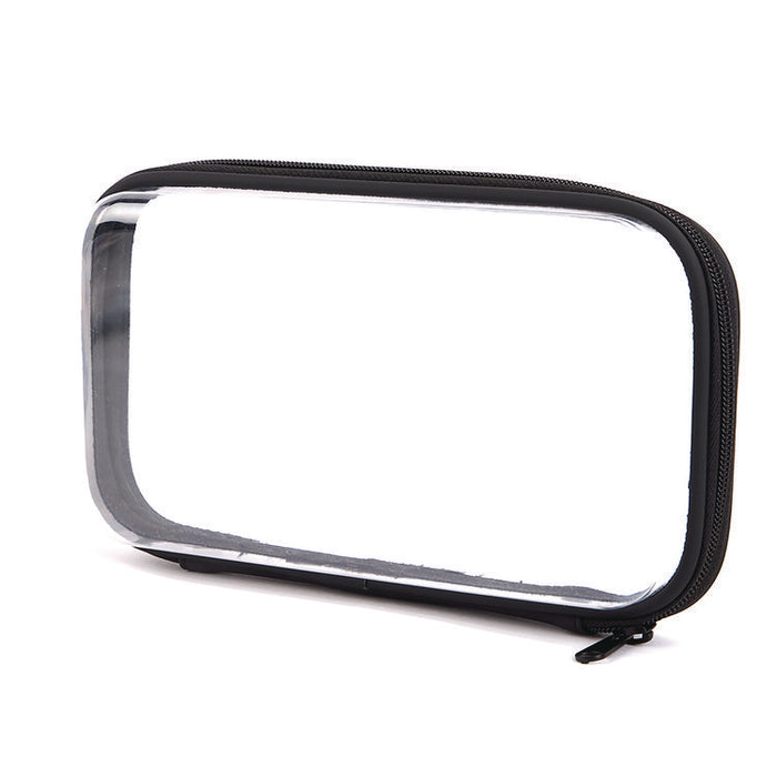 Pencil Pouch, 9.25" x 2.17" x 5.12", Clear/Black