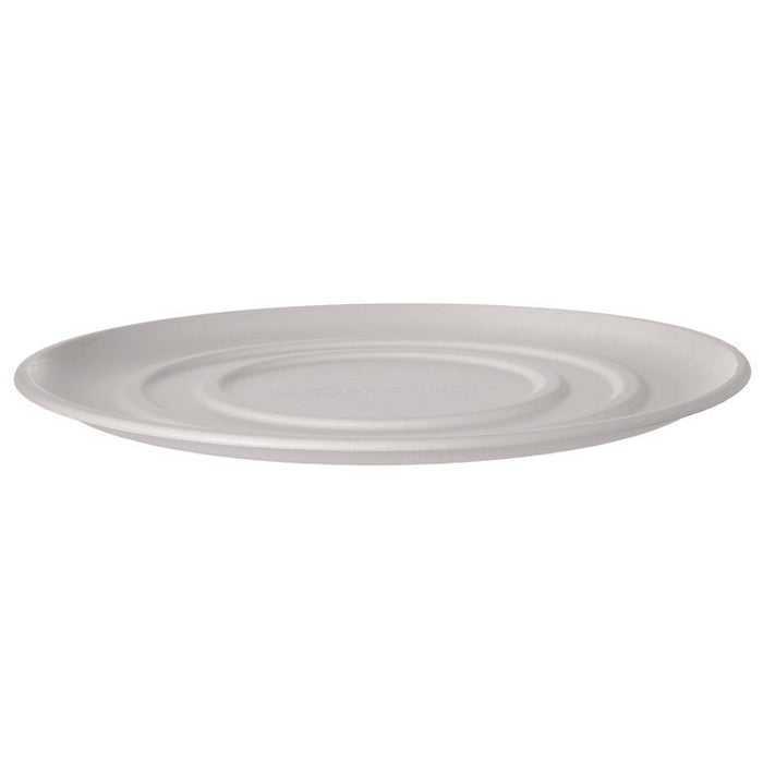 WorldView Molded Fiber Pizza Trays, 14 x 14 x 0.2, White, Sugarcane, 50/Carton