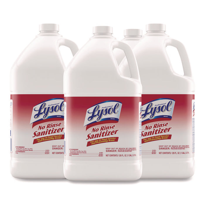No Rinse Sanitizer Concentrate, Unscented, 1 gal Bottle, 4/Carton