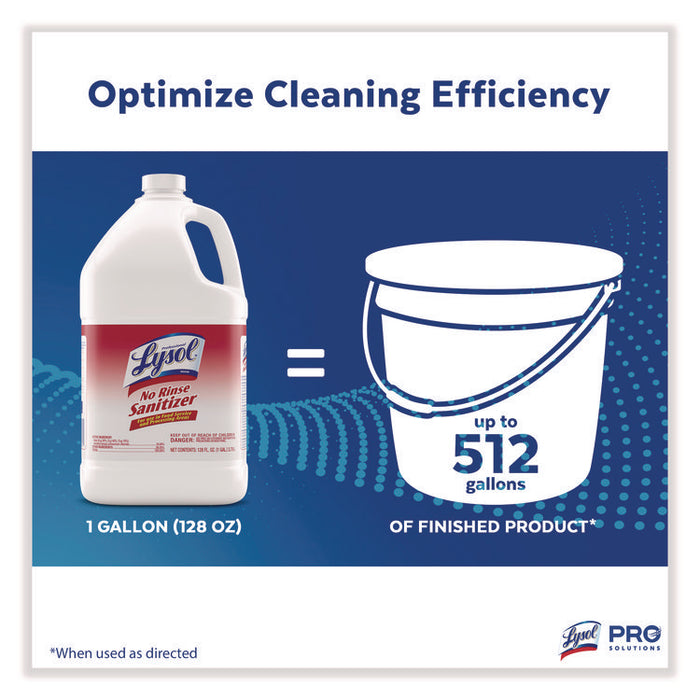No Rinse Sanitizer Concentrate, Unscented, 1 gal Bottle, 4/Carton