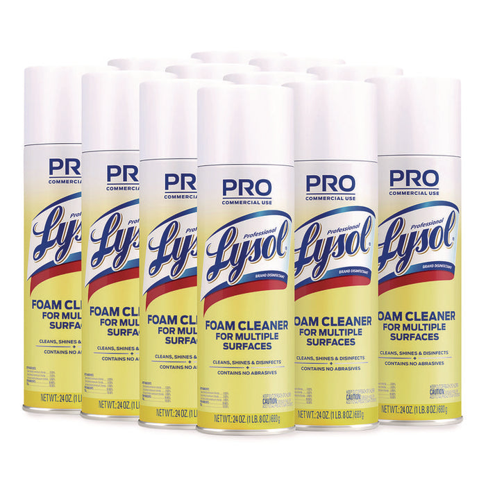 Disinfectant Foam Cleaner, Fresh Scent, 24 oz Aerosol Spray, 12/Carton