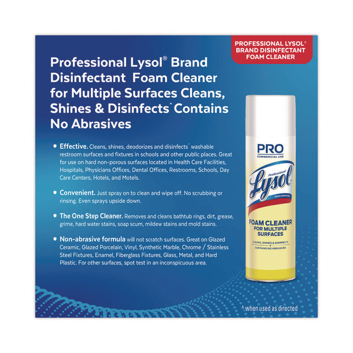 Disinfectant Foam Cleaner, Fresh Scent, 24 oz Aerosol Spray, 12/Carton