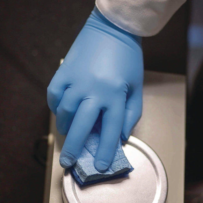 Blue Nitrile Exam Gloves, Powder-Free, Medium, 8 mil Thick, 11.6" Long, Blue, 50/Box, 10 Boxes/Carton