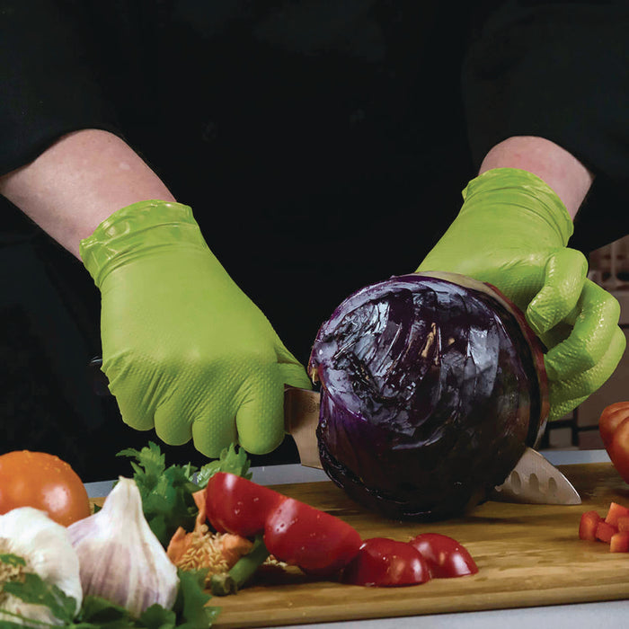 Heavy-Duty Industrial Nitrile Gloves, Powder-Free, Medium, 8 mil Thick, 9.5" Long, Green, 100/Box, 10 Boxes/Carton