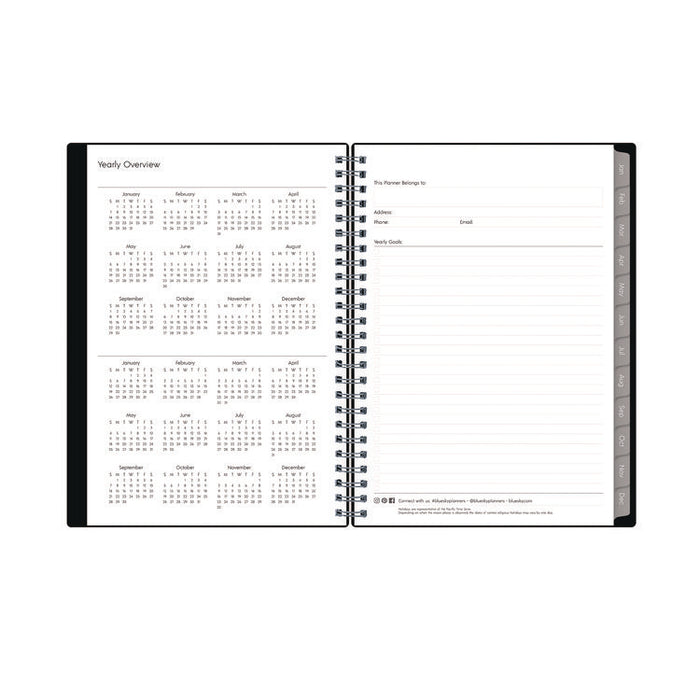 Enterprise Weekly/Monthly Notes Planner, 8.63" x 5.88", Black Cover, 12-Month (Jan to Dec): 2026