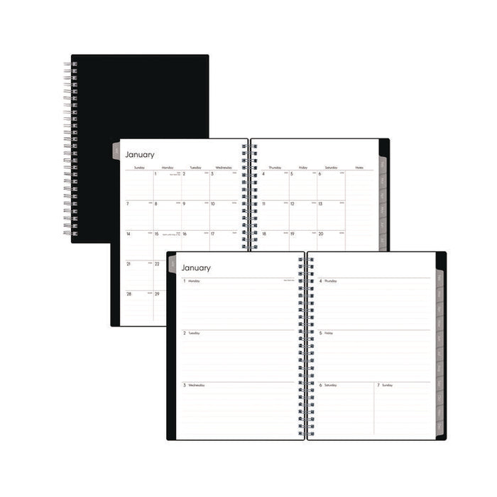 Enterprise Weekly/Monthly Notes Planner, 8.63" x 5.88", Black Cover, 12-Month (Jan to Dec): 2026