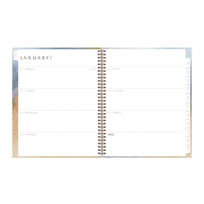 One Tree Planted Andreo Weekly/Monthly Planner, Abstract Artwork, 11" x 8.5", Blue/Sand/Green Cover, 12-Month (Jan-Dec): 2026