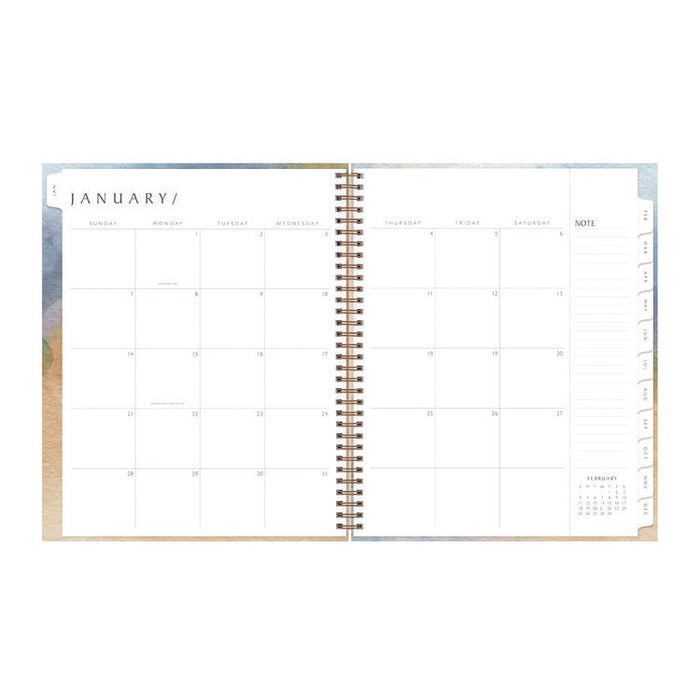 One Tree Planted Andreo Weekly/Monthly Planner, Abstract Artwork, 11" x 8.5", Blue/Sand/Green Cover, 12-Month (Jan-Dec): 2026