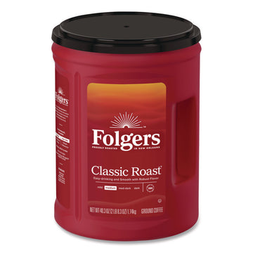 Folgers&reg; Ground Classic Roast Coffee - Medium - 40.3 oz Per Canister - Ground - Mountain Grown, Classic Roast - Kosher - 1 Each
