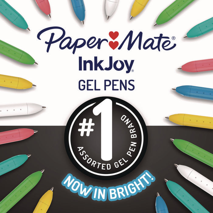 InkJoy Gel Bright Gel Pen, Retractable, Medium 0.7 mm, Assorted Ink and Barrel Colors, 6/Pack