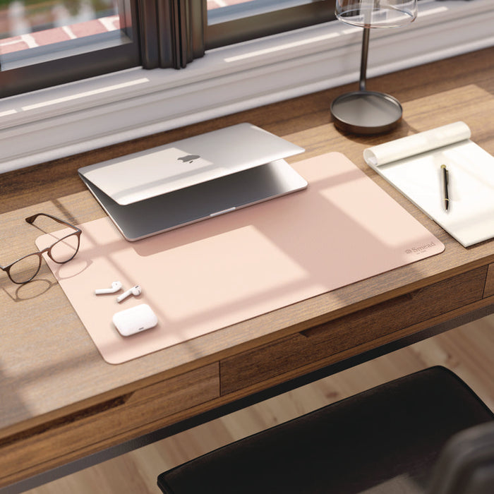 Vegan Leather Desk Pads, 23.6" x 13.7", Light Pink