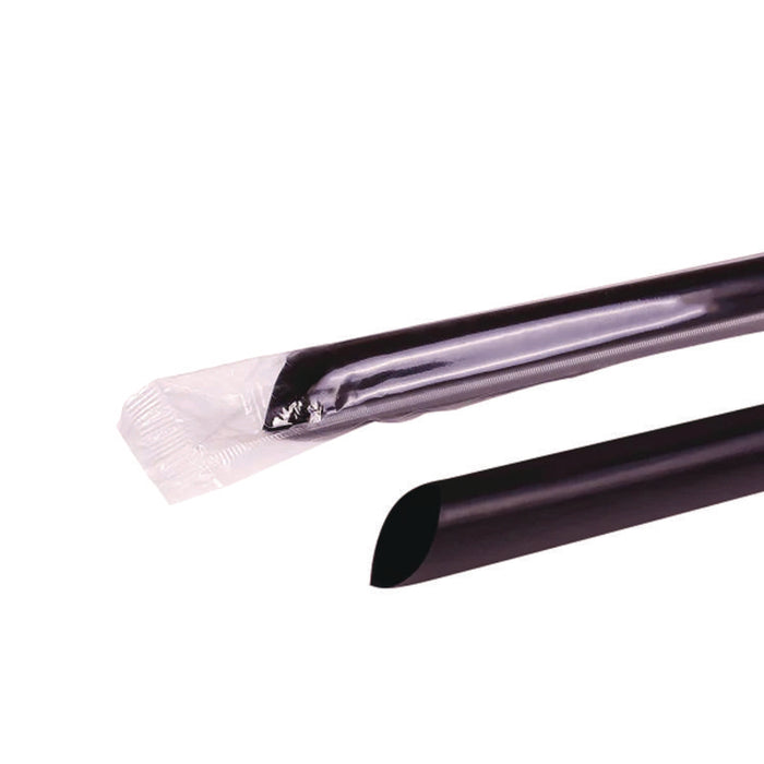 Boba Straws, 9", Plastic, Black, 1,600/Carton