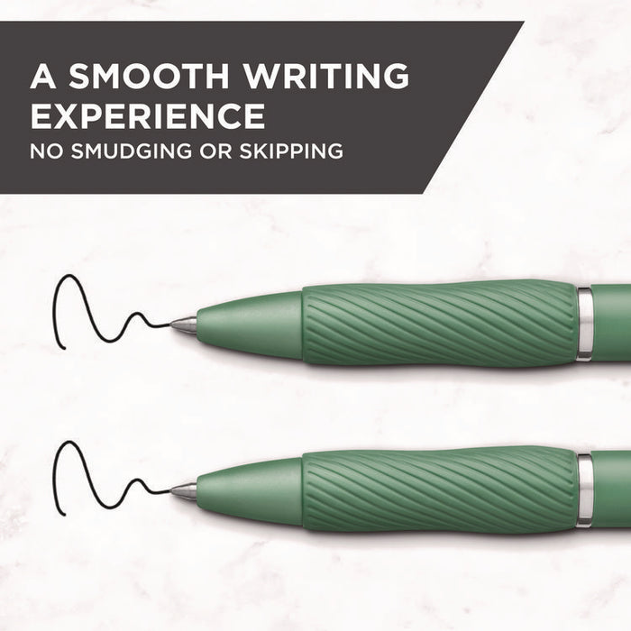 S-Gel Fashion Barrel Gel Pen, Retractable, Medium 0.7 mm, Black Ink, Green Barrel, 4/Pack
