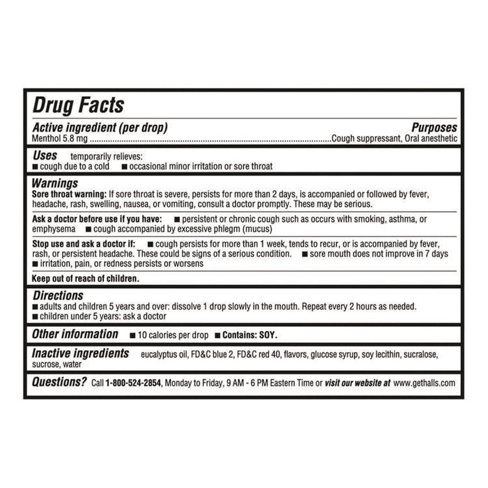 Triple Action Cough Drops, Cherry, 30/Bag, 12 Bags/Box