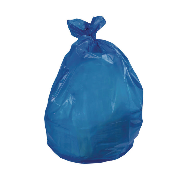 Healthcare Biohazard Printed Can Liners, Biohazard Infectious Waste, 30 gal, 1.3 mil, 30" x 43", Blue, Flat Pack, 200/Carton
